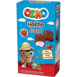 ozmo hoppo çilekli krema dolgulu kakaolu bisküvi 40g